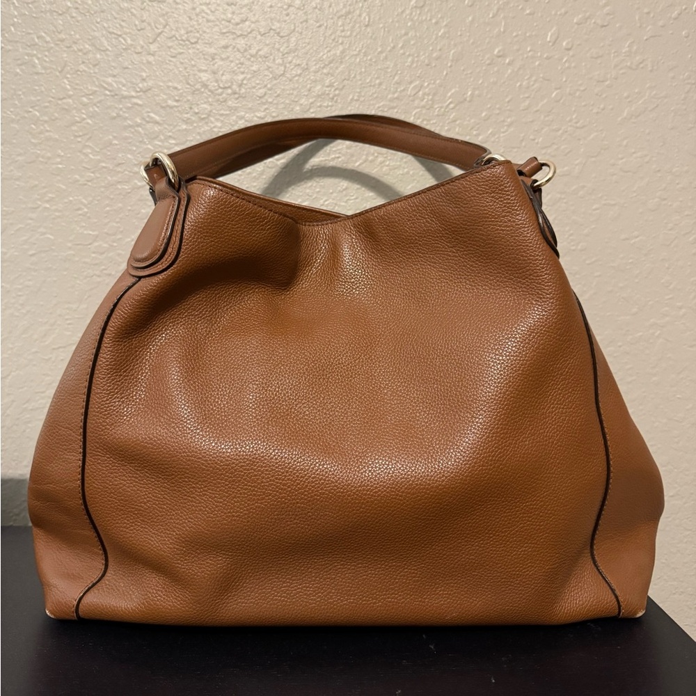 Coach Pebble Leather Edie Shoulder Bag, Tan - Picture 3 of 11